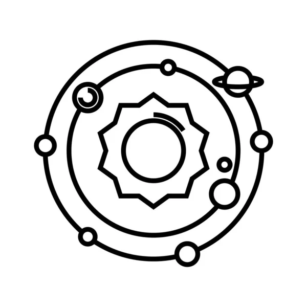 Icona della linea del sistema solare, segno concettuale, illustrazione vettoriale di contorno, simbolo lineare . — Vettoriale Stock