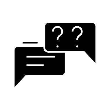 Çevrimiçi iletiler siyah simge, konsept illüstrasyon, vektör düz sembol, kabartma işareti.