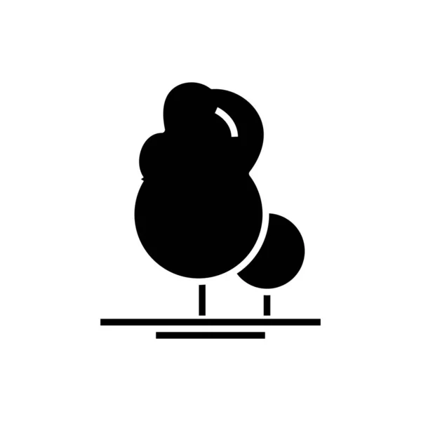 Arbres de parc icône noire, illustration de concept, symbole plat vectoriel, signe de glyphe . — Image vectorielle