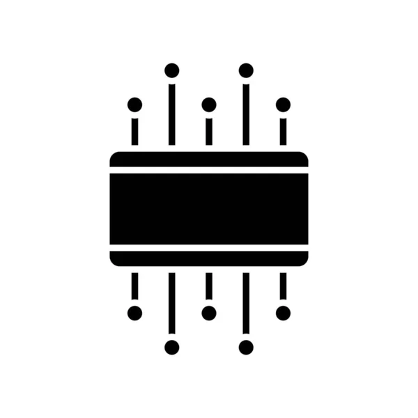Microesquema ícone preto, ilustração conceito, símbolo plano vetorial, sinal de glifo . Ilustração De Bancos De Imagens