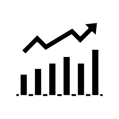 Pazar performansı simgesi, konsept illüstrasyon, vektör düz sembol, kabartma işareti.