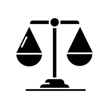 İki ölçek siyah simge, konsept illüstrasyon, vektör düz sembol, kabartma işareti.