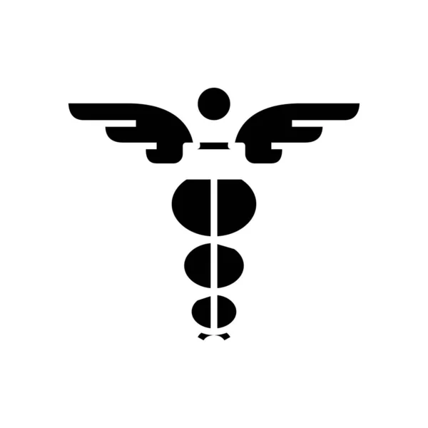 Medicina símbolo icono negro, concepto de ilustración, vector de símbolo plano, signo de glifo . — Vector de stock