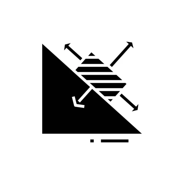 Graphique mathématique icône noire, illustration de concept, symbole plat vectoriel, signe de glyphe . — Image vectorielle