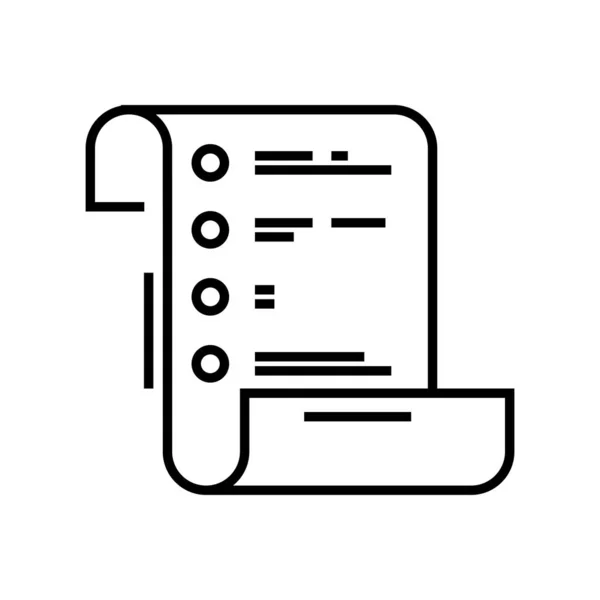 Icono de línea de lista de tareas, signo de concepto, ilustración de vector de contorno, símbolo lineal . — Archivo Imágenes Vectoriales