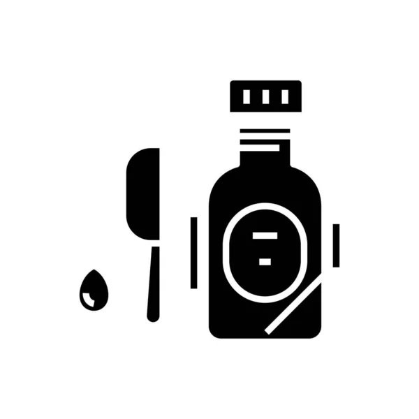 Medicina píldoras icono negro, concepto de ilustración, vector de símbolo plano, signo de glifo . — Vector de stock