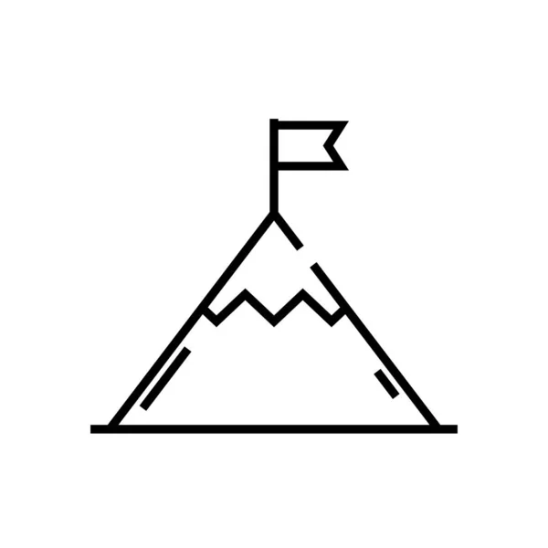 Target peak line icon, concept sign, outline vector illustration, linear symbol. — Stock Vector