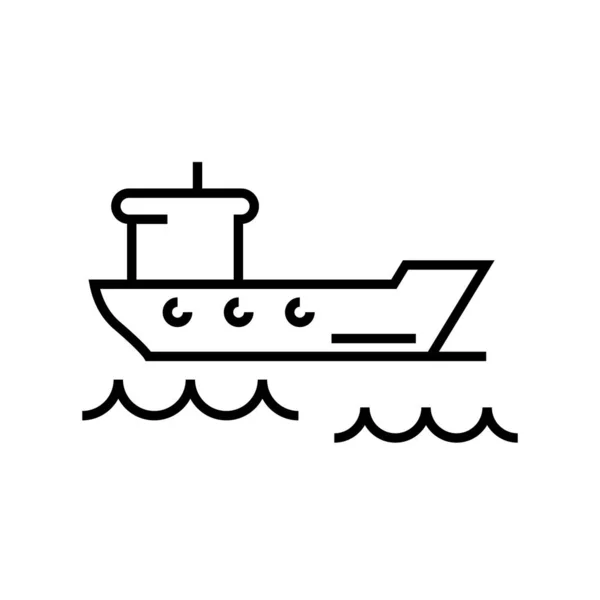 Tankfartyg linje ikon, begrepp tecken, kontur vektor illustration, linjär symbol. — Stock vektor