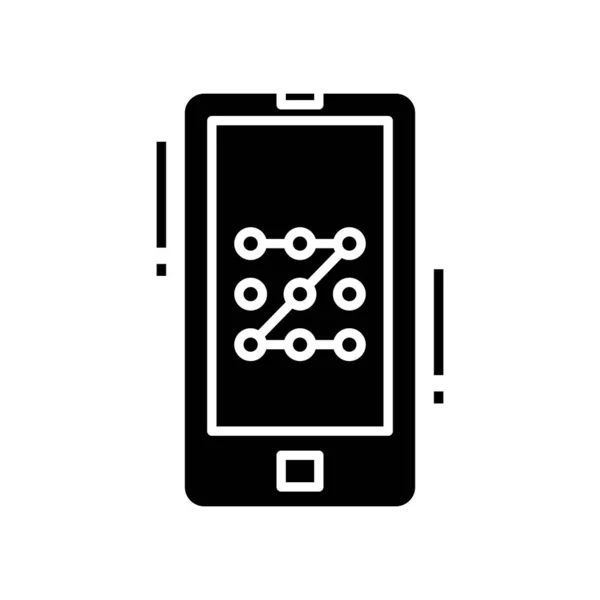 Jeu mobile icône noire, illustration de concept, symbole plat vectoriel, signe de glyphe . — Image vectorielle