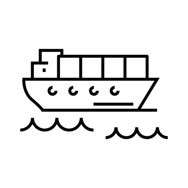 油轮运输线图标,概念符号,轮廓矢量图解,线形符号. — 图库矢量图片