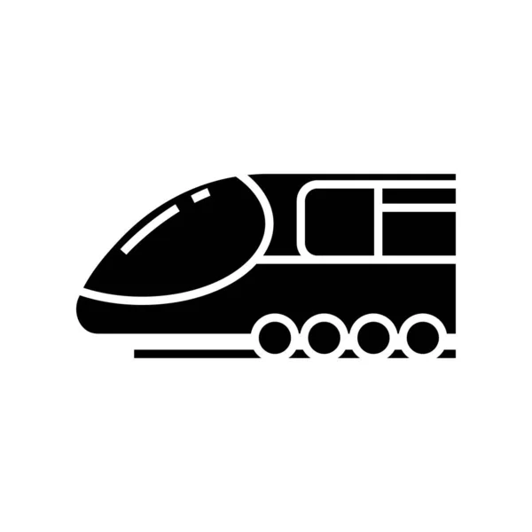 Modern train black icon, concept illustration, vector flat symbol, glyph sign. — Stock Vector
