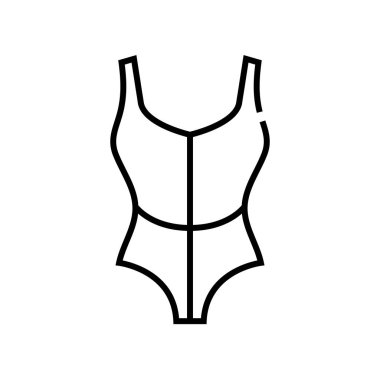 Sweam elbise çizgisi simgesi, konsept işareti, taslak vektör çizimi, doğrusal sembol.