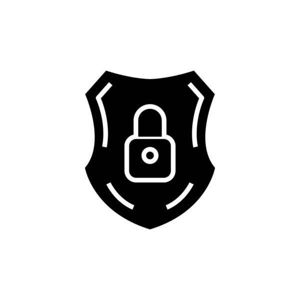 Wachtwoordbeveiliging zwart pictogram, concept illustratie, vector plat symbool, teken van de hiërogliefen. — Stockvector