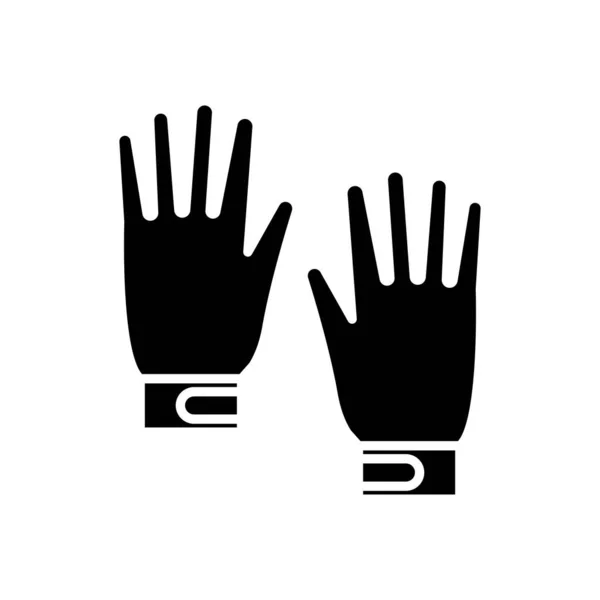 Meisterhandschuhe schwarzes Symbol, Konzeptillustration, Vektor flaches Symbol, Glyphen-Zeichen. — Stockvektor