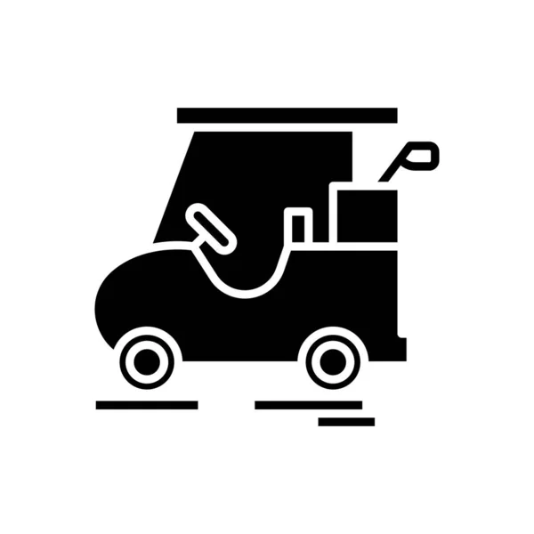Park auto zwart pictogram, concept illustratie, vector plat symbool, teken van de glyph. — Stockvector