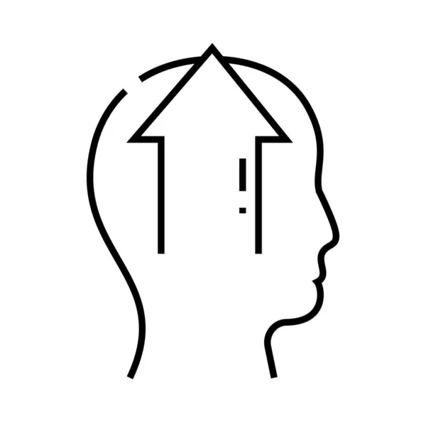 Ikona linii myślenia, znak koncepcyjny, ilustracja wektora zarysu, symbol liniowy. — Wektor stockowy
