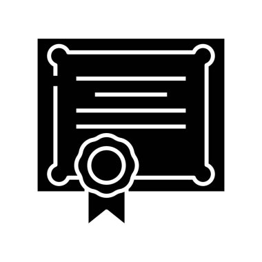 Patent siyah simgesi, konsept illüstrasyon, vektör düz sembol, kabartma işareti.