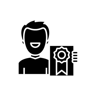 Kişisel başarı simgesi, konsept illüstrasyon, vektör düz sembol, kabartma işareti.