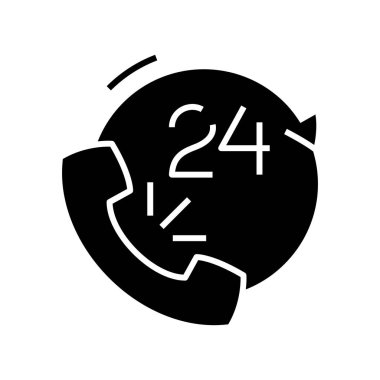 Çevrimiçi destek simgesi, konsept illüstrasyon, vektör düz sembol, kabartma işareti.