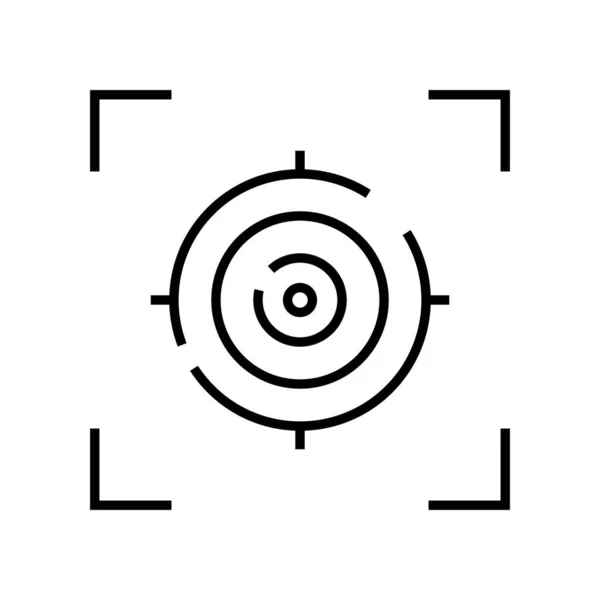 Ícone de linha de destino, sinal de conceito, ilustração do vetor de contorno, símbolo linear . — Vetor de Stock