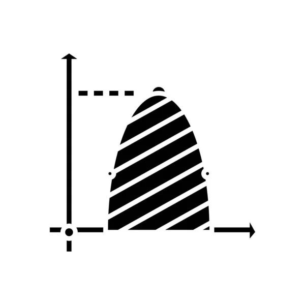 Wiskunde oefening zwart pictogram, concept illustratie, vector plat symbool, teken van de hiërogliefen. — Stockvector
