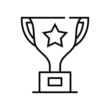 Takım ödül çizgisi simgesi, kavram işareti, taslak vektör çizimi, doğrusal sembol.