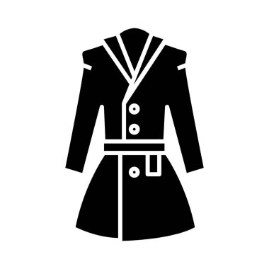 Modern coat black icon, concept illustration, vector flat symbol, glyph sign.