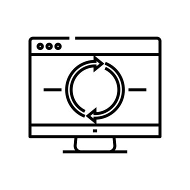 Synchronization line icon, concept sign, outline vector illustration, linear symbol.