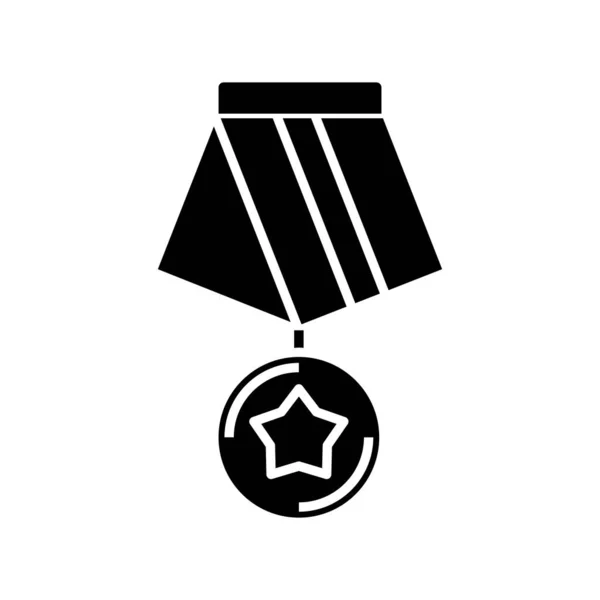 Medallic black icon, concept illustration, vector flat symbol, glyph sign. — Διανυσματικό Αρχείο