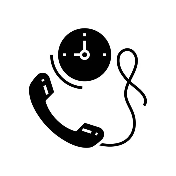 Phone call black icon, concept illustration, vector flat symbol, glyph sign. — ストックベクタ