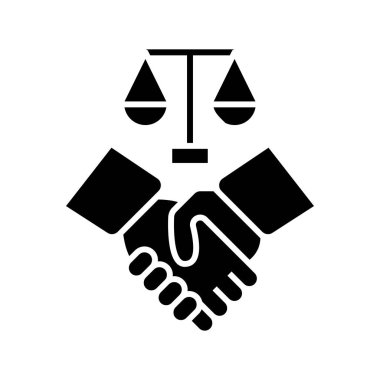 Peace agreement black icon, concept illustration, vector flat symbol, glyph sign.