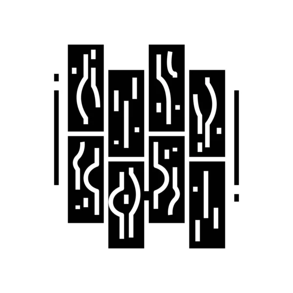 Parquet black icon, concept illustration, vector flat symbol, glyph sign. — Stockvector