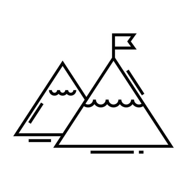 Ziel-Peak-Line-Symbol, Konzeptzeichen, Umrissvektorillustration, lineares Symbol. — Stockvektor