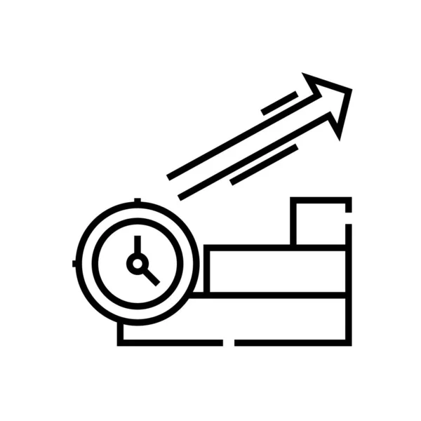 Ikona linii planowania czasu, znak koncepcyjny, ilustracja wektora zarysu, symbol liniowy. — Wektor stockowy