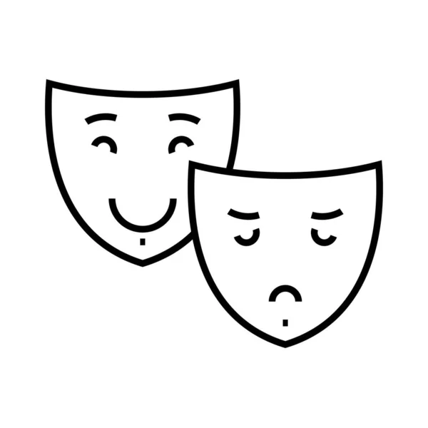 Theatre line icon, concept sign, outline vector illustration, linear symbol. — ストックベクタ