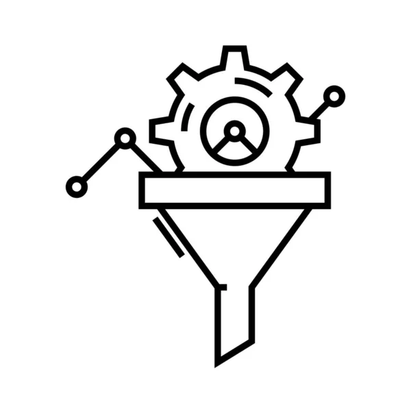 Icona della linea di distruzione tecnologica, segno concettuale, illustrazione vettoriale di contorno, simbolo lineare . — Vettoriale Stock
