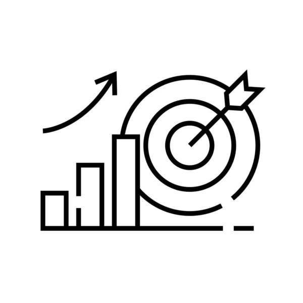 Targeting line icon, concept sign, outline vector illustration, linear symbol. — Stockvektor