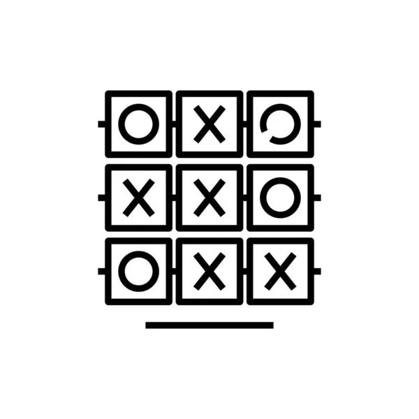 Tic tac toe line icon, concept sign, outline vector illustration, linear symbol. — Archivo Imágenes Vectoriales