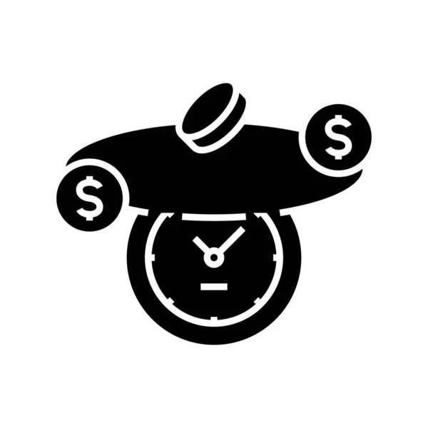 Termo do pagamento ícone preto, ilustração do conceito, símbolo liso do vetor, sinal do glifo . — Vetor de Stock