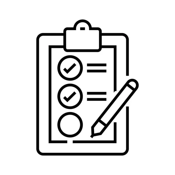 Test completion line icon, concept sign, outline vector illustration, linear symbol. — Stock vektor