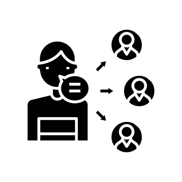 Message black icon, concept illustration, vector flat symbol, glyph sign. — Stock Vector