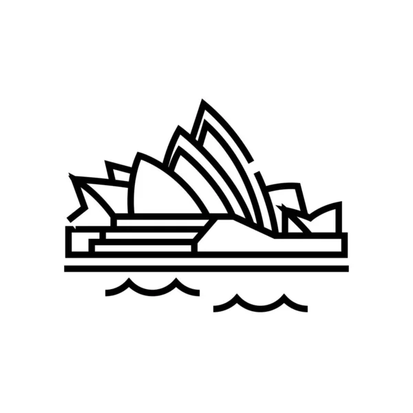 Sydney opera line icon, concept sign, outline vector illustration, linear symbol. — 图库矢量图片