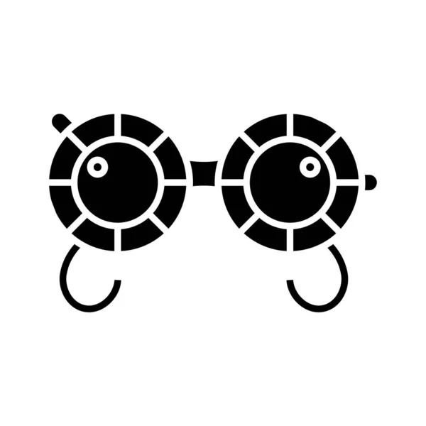 Ophtalmologist glasses black icon, concept illustration, vector flat symbol, glyph sign. — Stock Vector