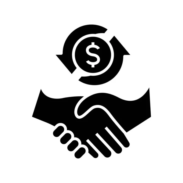 Partnership agreement black icon, concept illustration, vector flat symbol, glyph sign. — Stock Vector