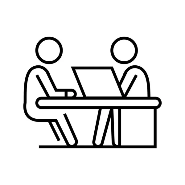 Team work line icon, concept sign, outline vector illustration, linear symbol. — 스톡 벡터