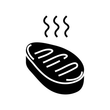 Meat toast black icon, concept illustration, vector flat symbol, glyph sign.