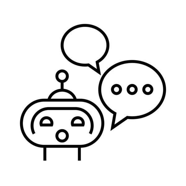 Talking robot line icon, concept sign, outline vector illustration, linear symbol. — Wektor stockowy