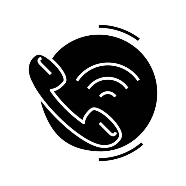 Phone noise black icon, concept illustration, vector flat symbol, glyph sign. — Διανυσματικό Αρχείο