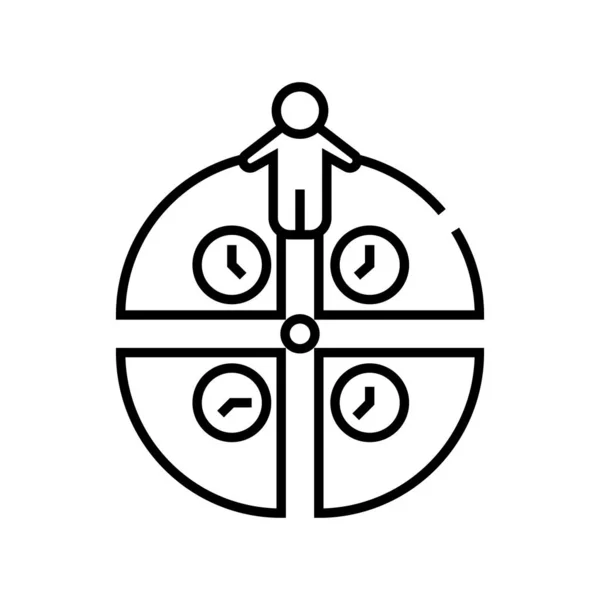 Time management line icon, concept sign, outline vector illustration, linear symbol. — 图库矢量图片