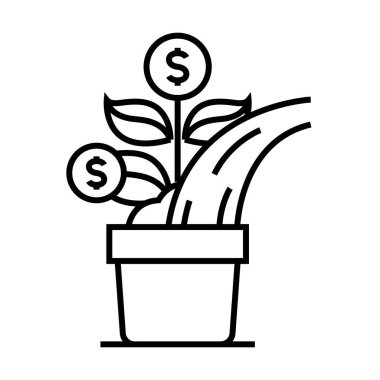 Suuporting growth line icon, concept sign, outline vector illustration, linear symbol.